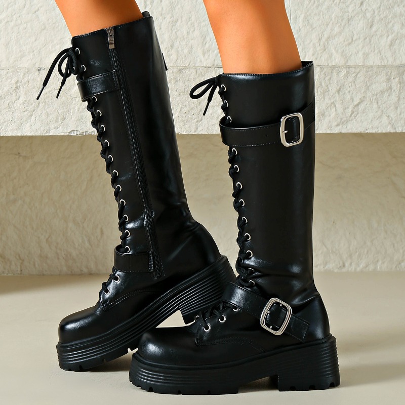 Platform Chunky Sole Women Kne - Sewing Garment review and price