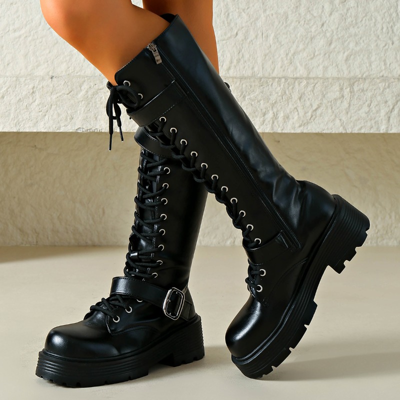 Platform Chunky Sole Women Kne - Sewing Garment review and price