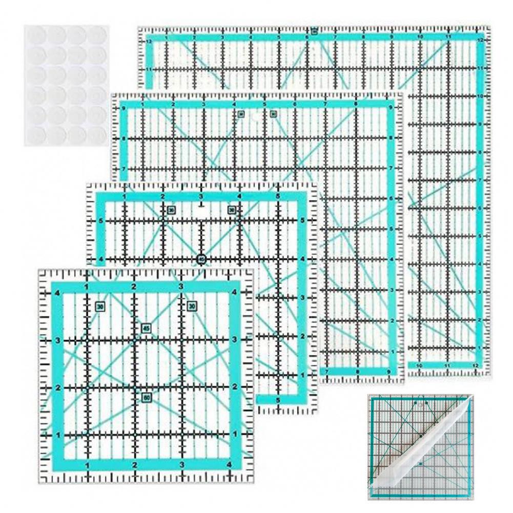 4Pcs Acrylic Quilting Ruler wi - Quilting Ruler Square review and price