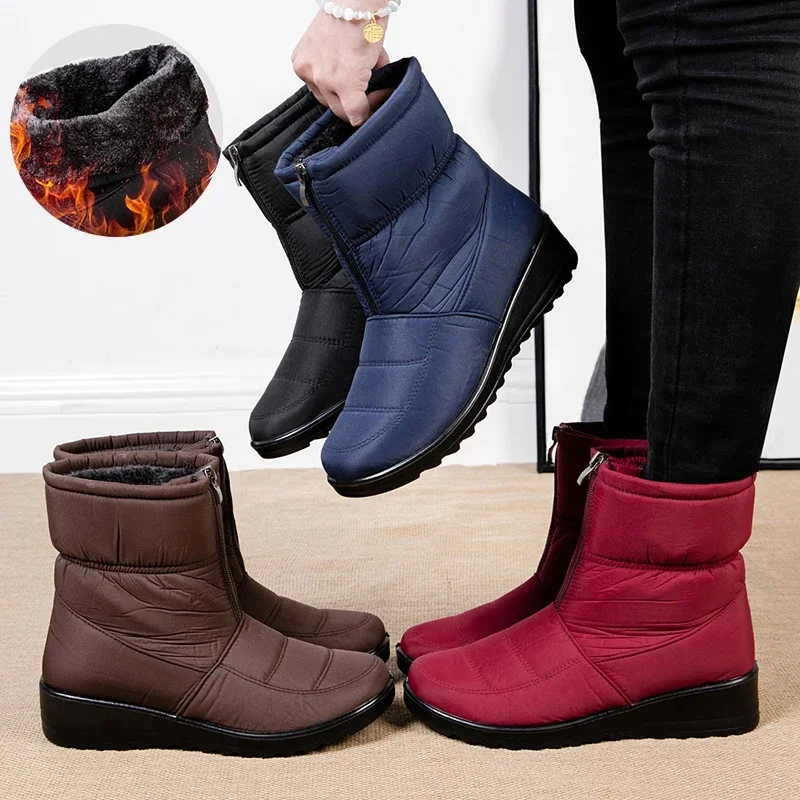 Non Slip Waterproof Snow Boots - Sewing Front Zipper review and price
