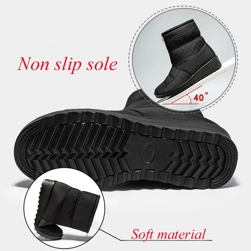 Non Slip Waterproof Snow Boots - Sewing Front Zipper review and price