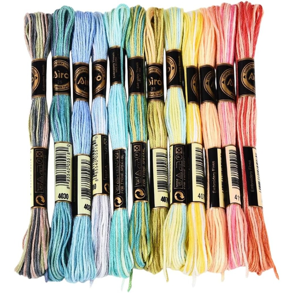 12 Skeins 105 Yards 6 Ply Vari - Embroidery Floss Thread review and price