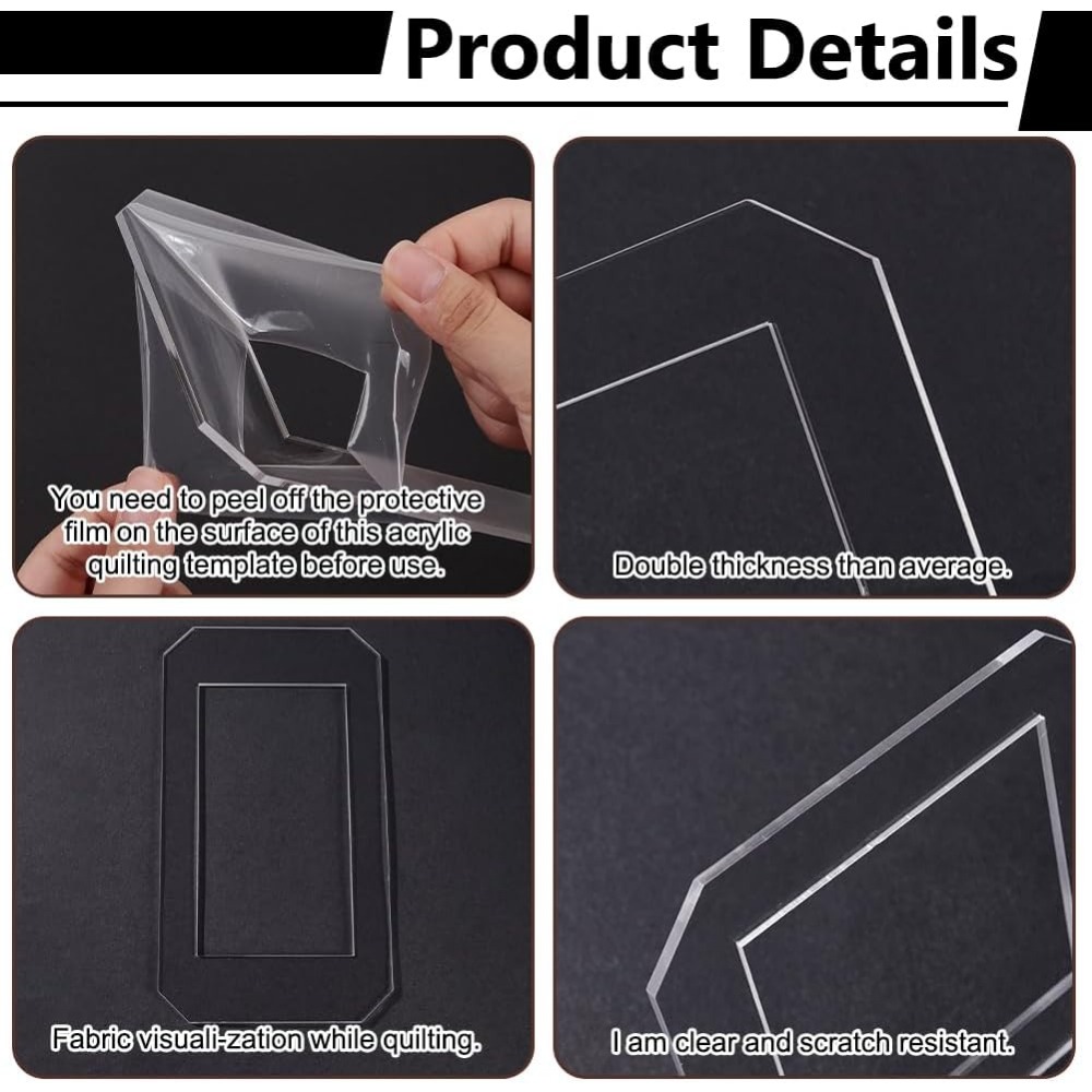 2 Sets Quilting Template Clear - Quilting Ruler Square review and price