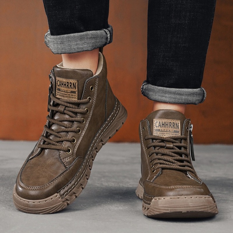 Men Leather High Top Ankle Boo - Sewing Garment review and price