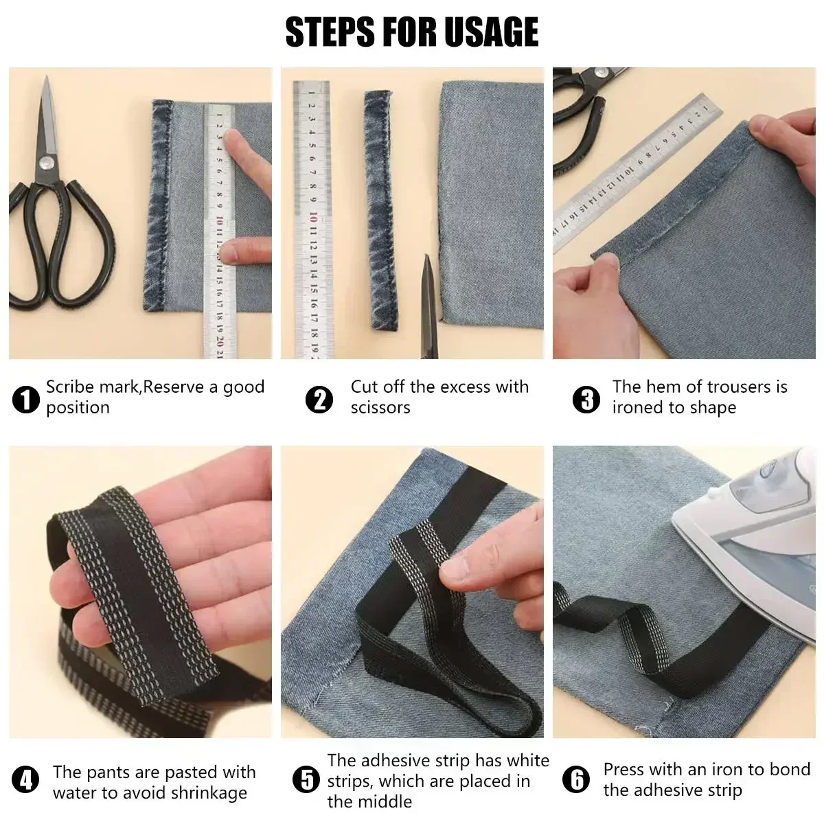 78.74inch Pants Edge Shorten S - Interfacing Iron On review and price