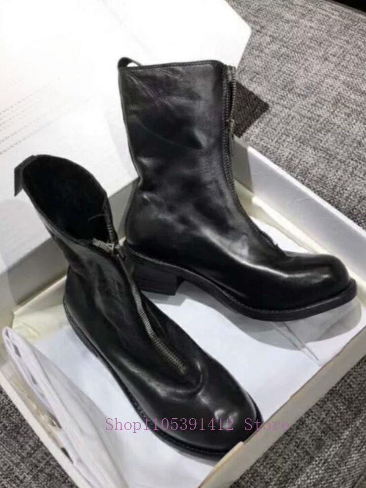 Luxury Men Shoes Genuine Leath - Sewing Front Zipper review and price