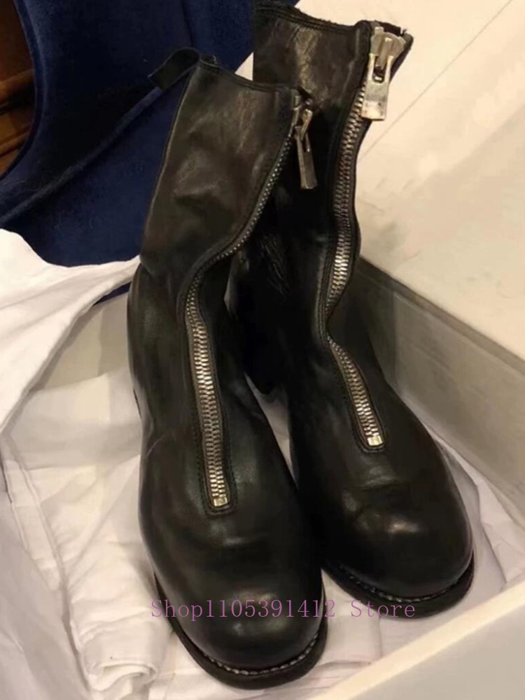 Luxury Men Shoes Genuine Leath - Sewing Front Zipper review and price