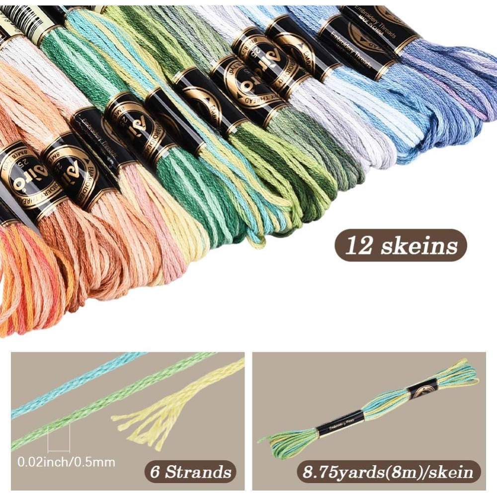 12 Skeins 105 Yards Cross Stit - Embroidery Floss Thread review and price