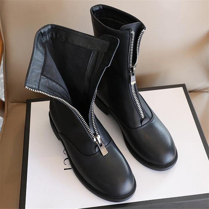 3cm Genuine Leather Trend Fron - Sewing Front Zipper review and price