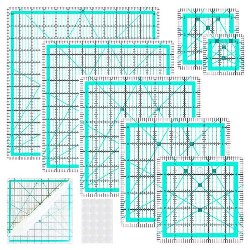 A25F-Blue 7-Piece Collar Ruler - Quilting Ruler Square review and price