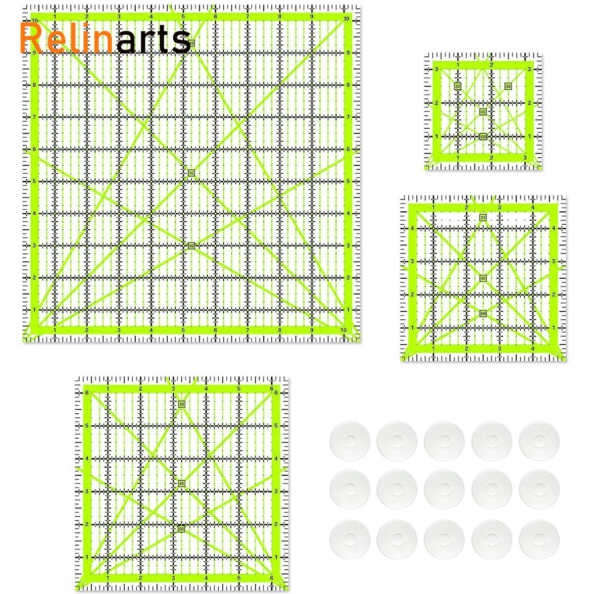 4Pcs Acrylic Square Quilting R - Quilting Ruler Square review and price